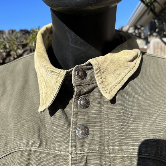 Powder River Outfitters Mens XL Chore Western Work Rancher Green Jacket Sherpa - Picture 4 of 14